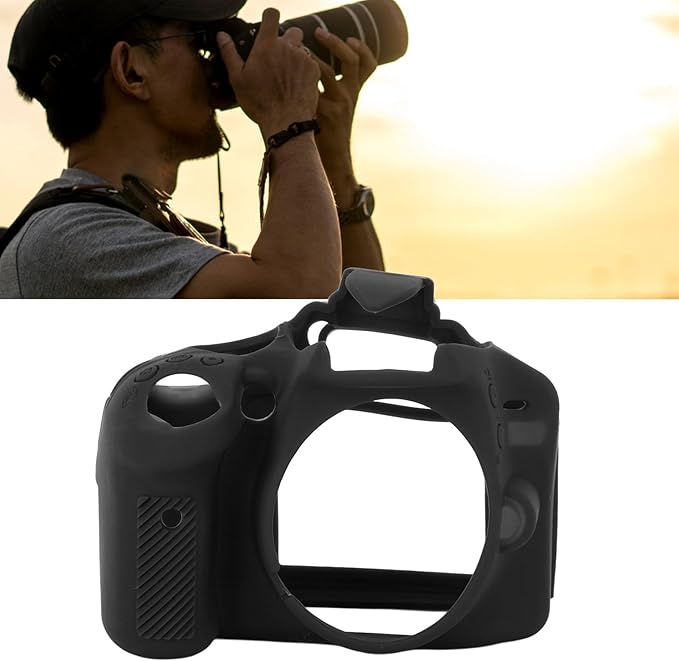 Silicone Camera Case for D3100, Rubber Housing Protective Cover Anti Shock Anti Slip DSLR Skin Cover, Full Body Detachable Cage (Black)
