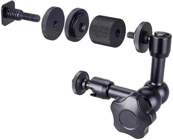 WANBY 7' Articulating Magic Friction Arm & Large Adjustable Super Clamp Pliers Clip with 1/4" and 3/8" Thread for DSLR Camera Rig, LCD Monitor, LED Flash Lights (7'Arm)