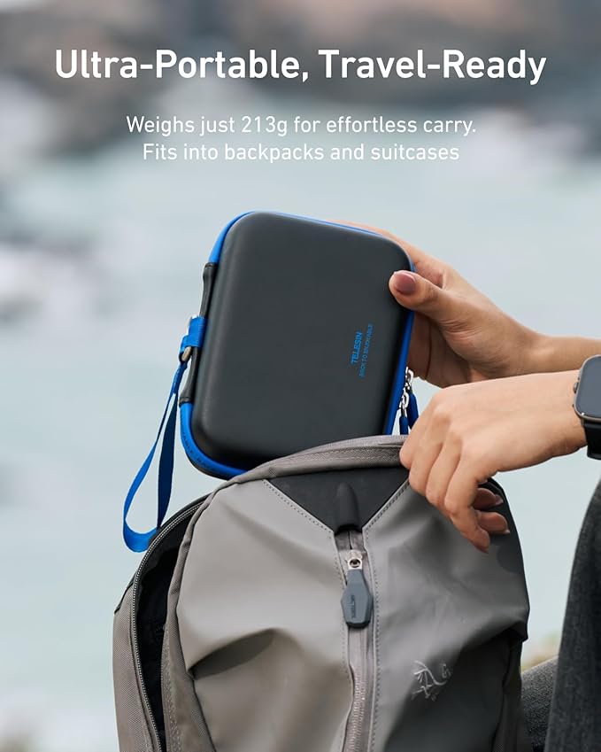 TELESIN DisAdv Carrying Case for DJI Osmo Action 6 and Official Accessories, Waterproof Hard Carrying Bag for Camera Batteries Filter Mount, DJI Osmo Case Hard Shell Action Camera Bag, Black