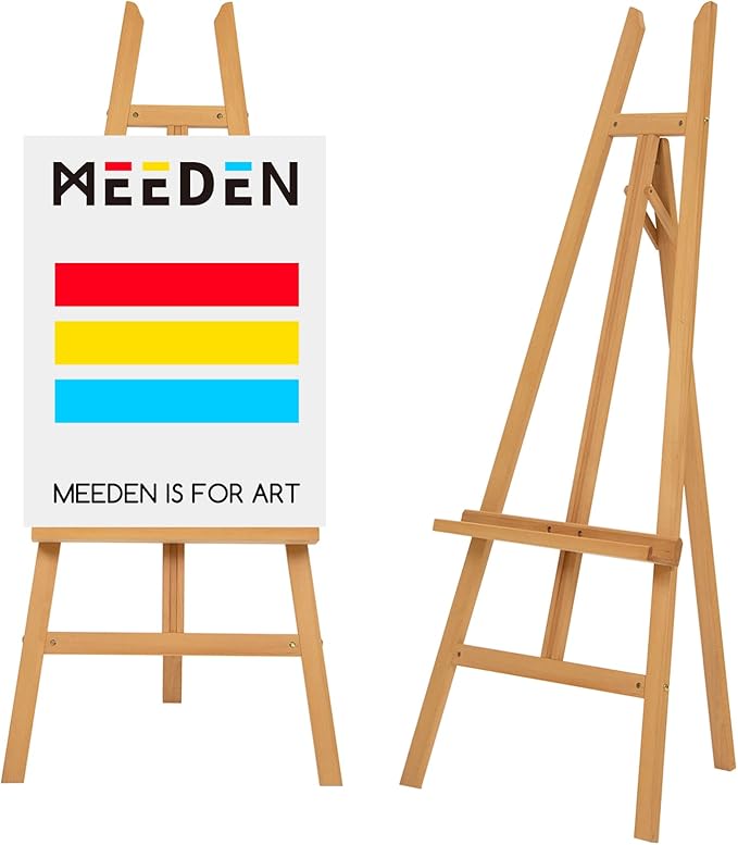 MEEDEN Art Easel Stand for Display - Adjustable Beech Wood Floor Easels for Painting, Holding Canvas up to 90", Ideal for Artist, Adults Painting Canvas, Drawing, Signs - Large