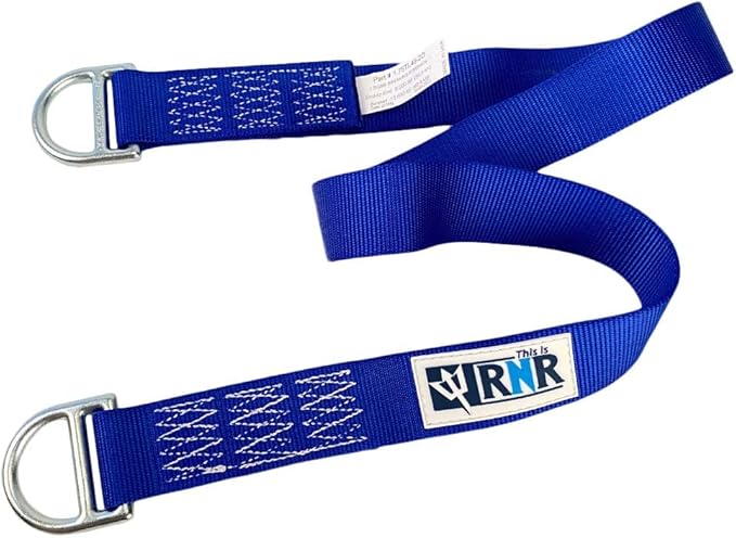 Rock-N-Rescue Professional Nylon Web Anchor Strap - Safety-Rated D-Ring Configuration, Heavy-Duty Fall Protection Equipment, Multiple Lengths 36-180 Inch, Industrial Safety Gear