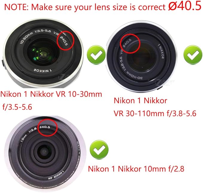40.5mm-55mm Step Up Ring 40.5mm Lens to 55mm Filter (2 Pack), WH1916 Camera Lens Filter Adapter Ring Lens Converter Accessories