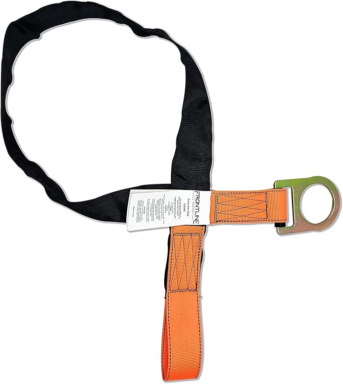 Frontline COS06R Concrete Embed Anchor Strap with D-Ring End 6' | ANSI & OSHA Compliant | Pour-in Disposable Anchor | 310 lbs. Capacity | Color Orange/Black (Pack of 50)