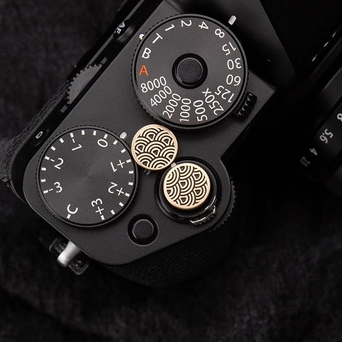 DBZZ Camera Shutter Button for Fuji X-T5 X-T3ii X-T200 X-T4 (2 Brass Waves)