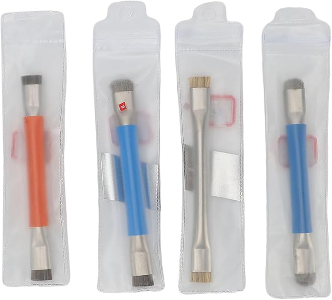 ZJchao Anti Static IC Cleaning Brush Double Head Motherboard Hard Brush Professional Grade ESD Safe Circuit Board Cleaner Tool for PCB Mobile Phone Repair 4 Pack Stainless Steel