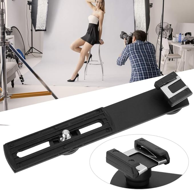 GLOGLOW Mount Bracket Aluminum Alloy Flash Bracket, Dual Head for Photographers Other Equipment Accessories