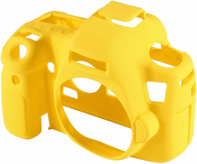 Professional Secure Silicone Camera Cases Bag Housing Rubber Body Skin for Canon EOS 6D Digital SLR Camera Protective Case (Yellow)