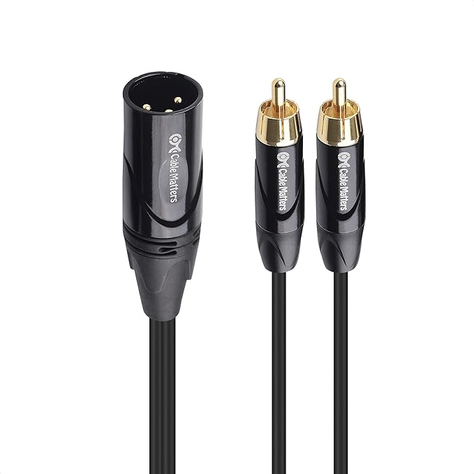 Cable Matters Dual RCA to XLR Stereo Audio Splitter Cable 10 ft / 3m (XLR to Dual RCA Splitter Adapter) in Black