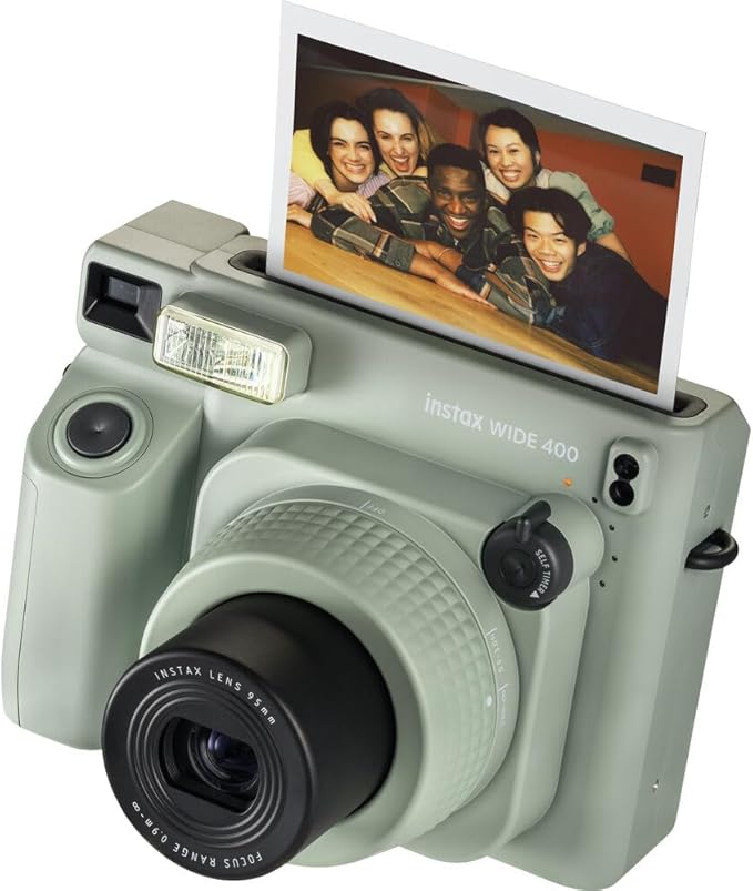 FujiFilm Instax Wide 400 Instant Camera Bundle - Includes Twin Pack Wide Frame Film, BluebirdSales Protective Carrying Case, Cleaning Cloth, and 4 AA Batteries - Portable - Perfect for Travel & Events