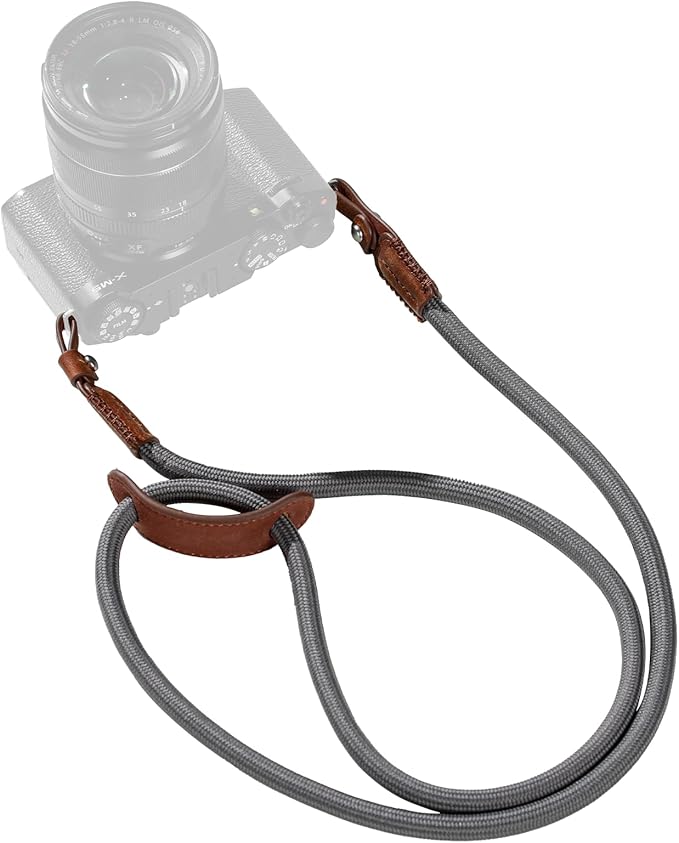 SMALLRIG Rope Camera Neck Shoulder Strap, Adjustable Braided Shoulder Strap with O-Ring and Leather Pad