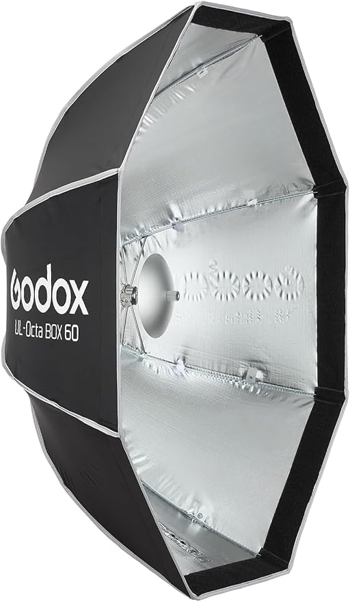 Godox UL-Octa 60cm Quick Release Octagonal Softbox, Foldable 24" Octabox Fast Setup, Universal Bowens Mount Soft Box with Diffusers/Honeycomb Grid for Portrait Photgraphy Studio Monolight Video Light