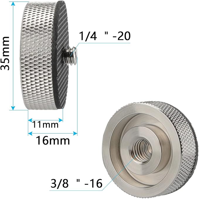 CAMVATE 3/8"-16 Female to 1/4"-20 Male Adapter for Tripod and Camera and Tripod - 1262