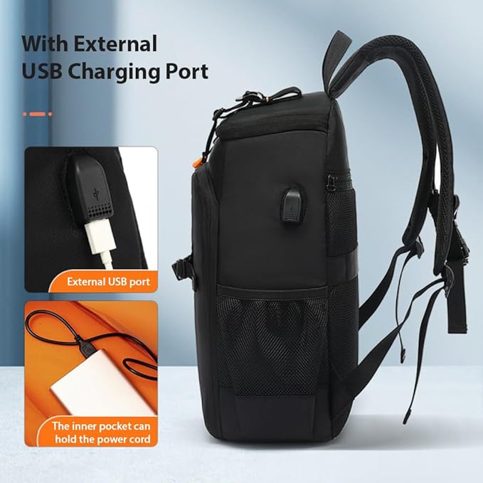 Brrnoo Lightweight Camera Backpack with USB Charging Port – 800g Water-Resistant Professional DSLR Bag with Tripod Strap, 15.6" Laptop Compartment & Gear Organizer for Photographers & Travelers