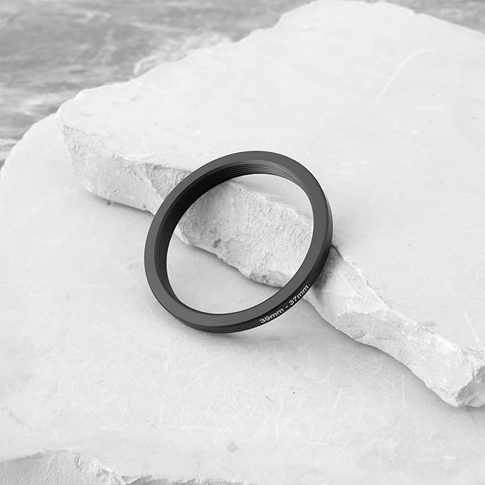 39mm to 37mm Step-Down Filter Adapter Ring Metal Threaded Lens Converter for Filters and Accessories