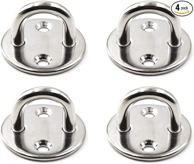 304 Stainless Steel Round Eye Pad Plate 5/16" 8mm Anchor Mount Great for Yoga Swings Hammocks/Boat Rigging/Marine Deck Hardware/Suspension Training Straps
