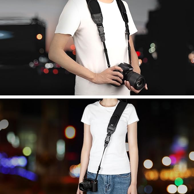 Soft Camera Shoulder Strap Neck Strap for Canon R6 R5 Mark II R7 R8 R50 R10 Nikon Z8 ZF ZFC Z7 Z6 III II Z5 Z50, Mirrorless Camera Strap with 2 Zipped Pockets for Camera Battery SD Memory Card Storage