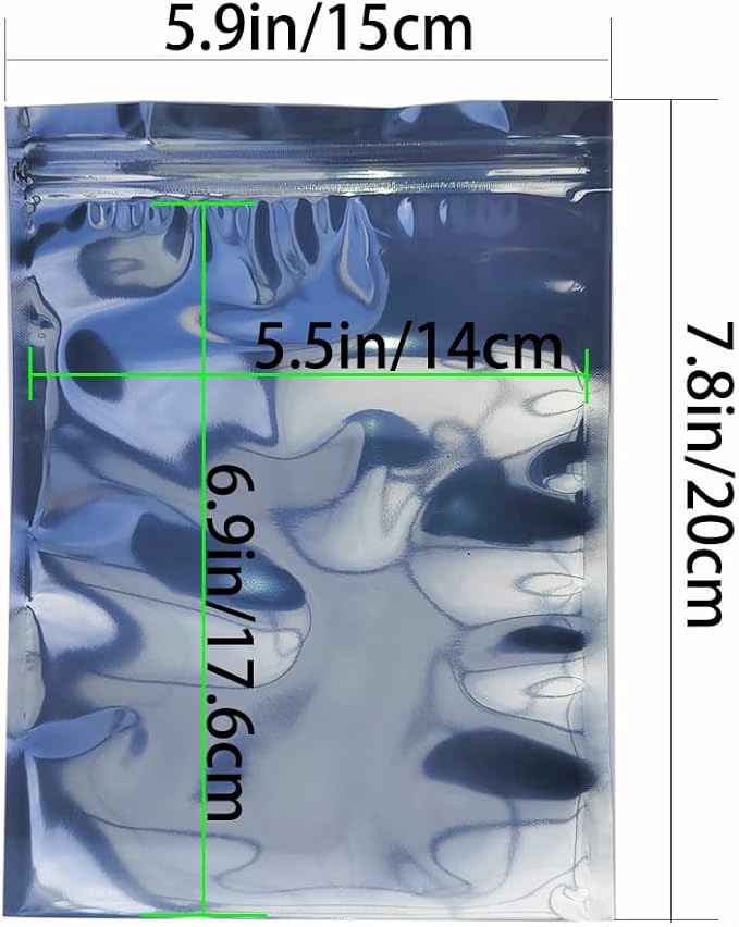 Mantianstar 50pcs 5.9x7.8in/15x20cm Anti Static Bags, Premium Resealable Antistatic Bags for Various Precision Parts, Electronic Equipment, HDD, SSD Hard Drive, Computer Accessories