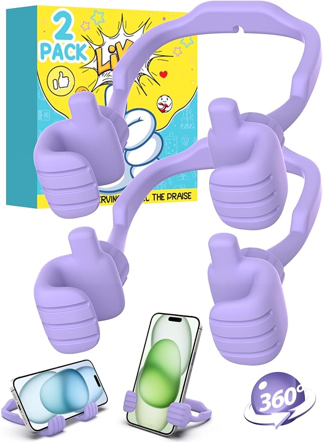 Easter Basket Stuffers Gifts for Adults Teens Girls Women Cell Phone Stand: UPGRADE Adjustable Thumbs Up Lazy Phone Holder Fun Birthday Gifts Ideas for Kids Teenager Daughter Wife Mom Easter Stuff