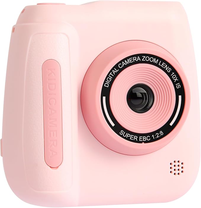 Kids Instant Print Camera with Thermal Printer – Pink Mini Digital Camera for Girls Boys Ages 3-12, USB Rechargeable, Fun DIY Stickers, Selfie Mode – Toy for Christmas Holiday Birthday Gifts (Pink)