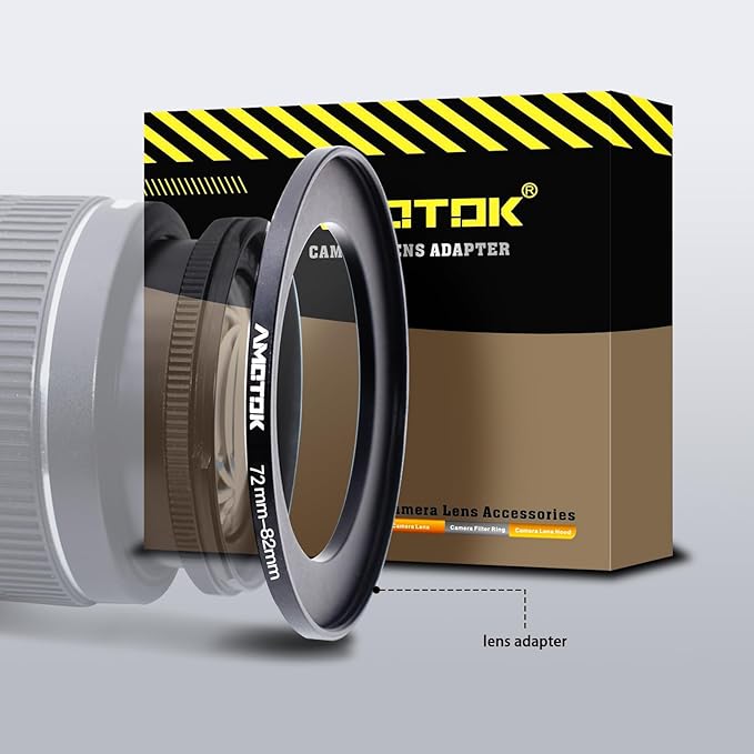 72mm Lens to 82mm Camera Lens Adapter,72mm to 82mm Filter Step up Ring Adapter Ring,Compatible All 82mm Filter Accessory