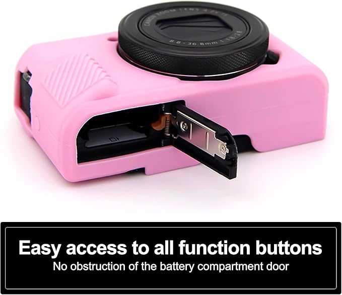 Easy Hood G7X Mark II Case G7X Camera Silicone Case, Soft Silicone Protective Cover for Canon Powershot G7X Mark II DSLR Camera (Pink)