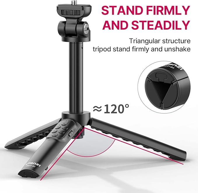 ULANZI RMT-01 Wireless Shooting Grip & Tripod for Sony, Canon, Nikon & Other Vlog Cameras or Smartphones, Selfie Video Recording Vlogging Accessories Portable Hand Size for Content Creators & Vloggers