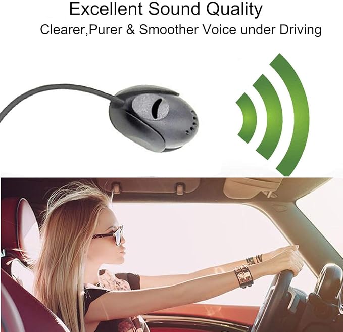 Car Microphone 3.5mm External Assembly Mic for Car Vehicle Head Unit Enabled Audio Stereo Radio Receiver GPS DVD, 3m Cable, Plug and Play