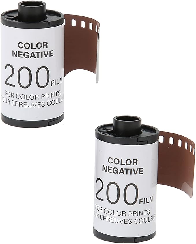2 Roll 35mm Camera Color Film ISO 200, High Saturation HD Color Negative Film, 8 Sheets Each Roll with Storage Case, for 135 Cameras, Vintage Style Photography