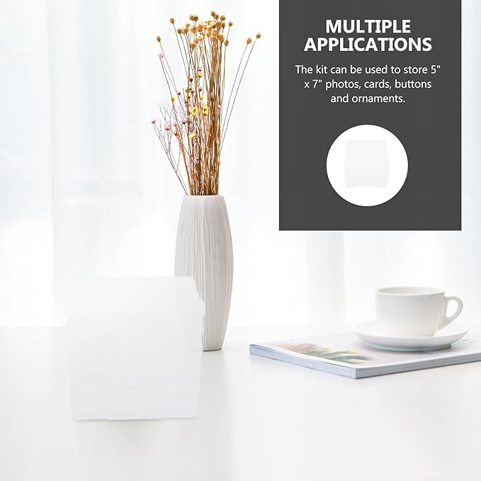 OSALADI Photo Storage Box and Photograph Organizing Case for Home and Office Use, 5X7 Inch Archival Photo Keeper with Lid, Classified Postcard Storage Container