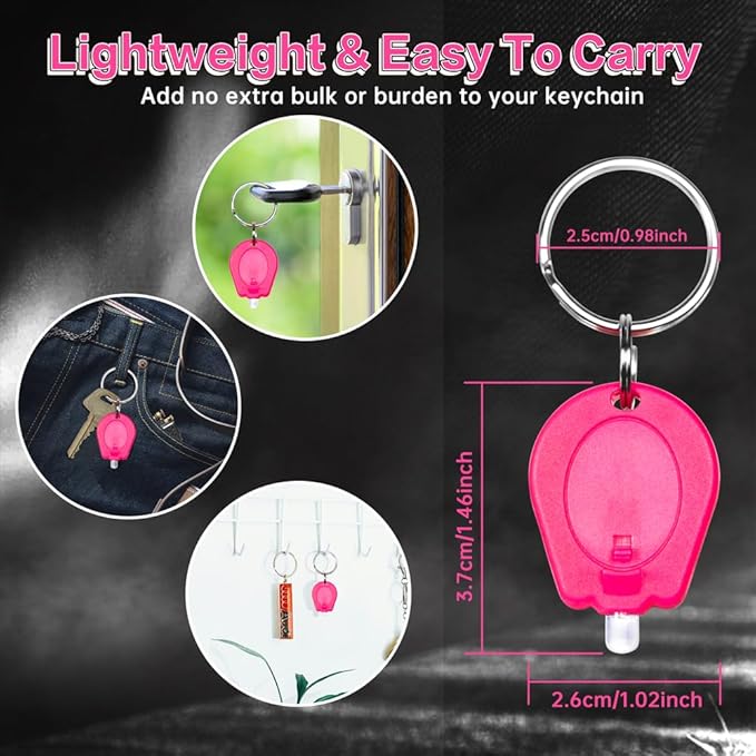 10 Pack Ultra Bright Mini LED Keychain Flashlight, Small Key Ring Flashlight, Portable LED Keychain Light for Outdoor Activities Emergency Light - HotPink Shell