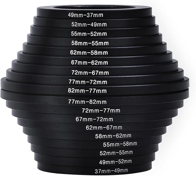 Metal Step-Up/Down Ring Adapter Compatible with Mirrorless Cameras DSLR Lens, UV CPL ND Filter Thread Converter, Black (67mm-72mm)
