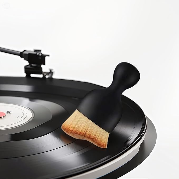 Vinyl Record Brush, Anti-Static Soft LP Record Cleaner, Vinyl Dust Remover Brush with Ultra-Fine Fiber Bristles, Safe for Vinyl LP CD Album Care, Car Interior, Keyboard, Nail Art Dust Brush