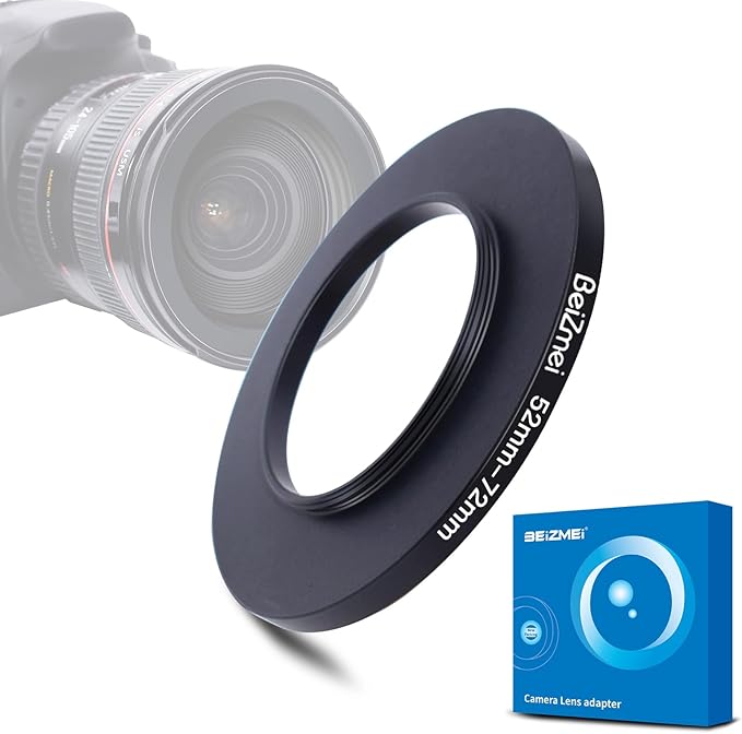 52mm to 72mm Camera Filters Ring,Filters Ring Compatiable All Brands Ø52mm Lens to Ø72mm UV ND CPL Camera Filter Accessory.Made of CNC.