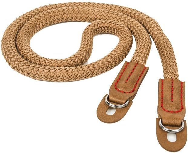 MINI GAGA DOROM Vintage Handmade Cotton Leather Rope Camera Neck Strap for Micro Single and DSLR Camera Coffee Long