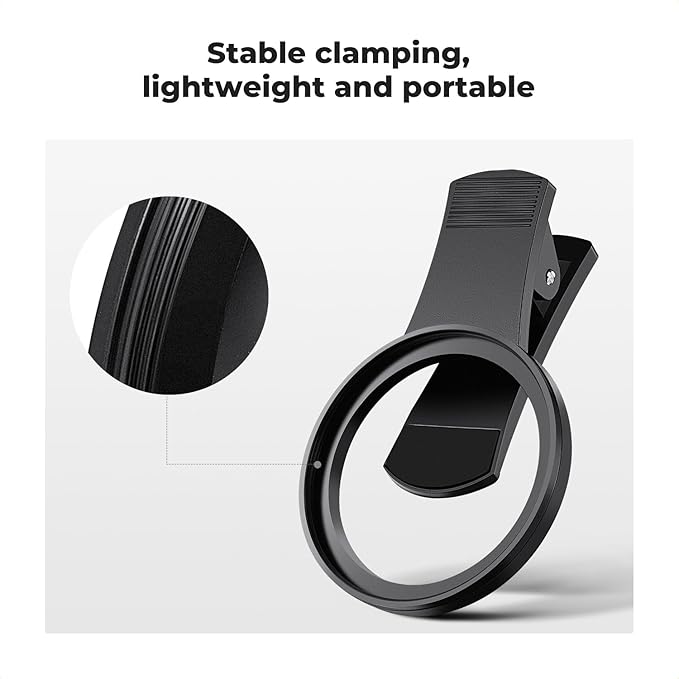 K&F CONCEPT 52mm Clip-on CPL Phone Camera Lens Filter Kit, Circular Polarizer Polarizing Filter Compatible with iPhone 17 16 15 14 13 12 11