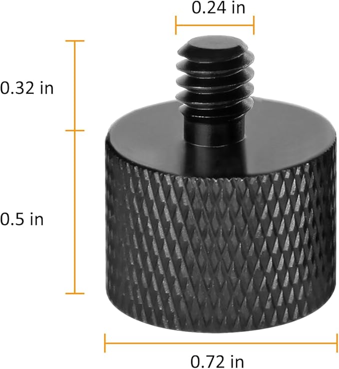 Mic Screw Adapter - 5/8 to 1/4 & 5/8 to 3/8 Adapter Set for Microphone Stand to Tripod and Camera