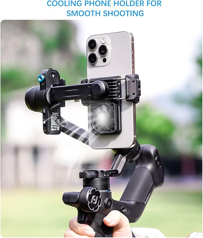 FeiyuTech Scorp Mini 3 Gimbal Stabilizer for Smartphone, 3-Axis Phone Gimbal Built-in AI Tracking Module, with Cooling Fan and Integrated Grip Design, Touch Screen, 2KG Payload for iPhone and Android