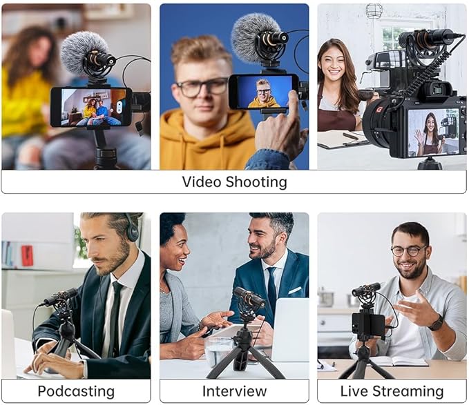COMICA VM10 PRO Shotgun Microphone,USB C Mic for Camera, Smartphone, Tablet, PC.Ideal for Vlogging, Live Streaming,Recoding.Dual-Mode Video USB Shotgun Microphone with Gain Control