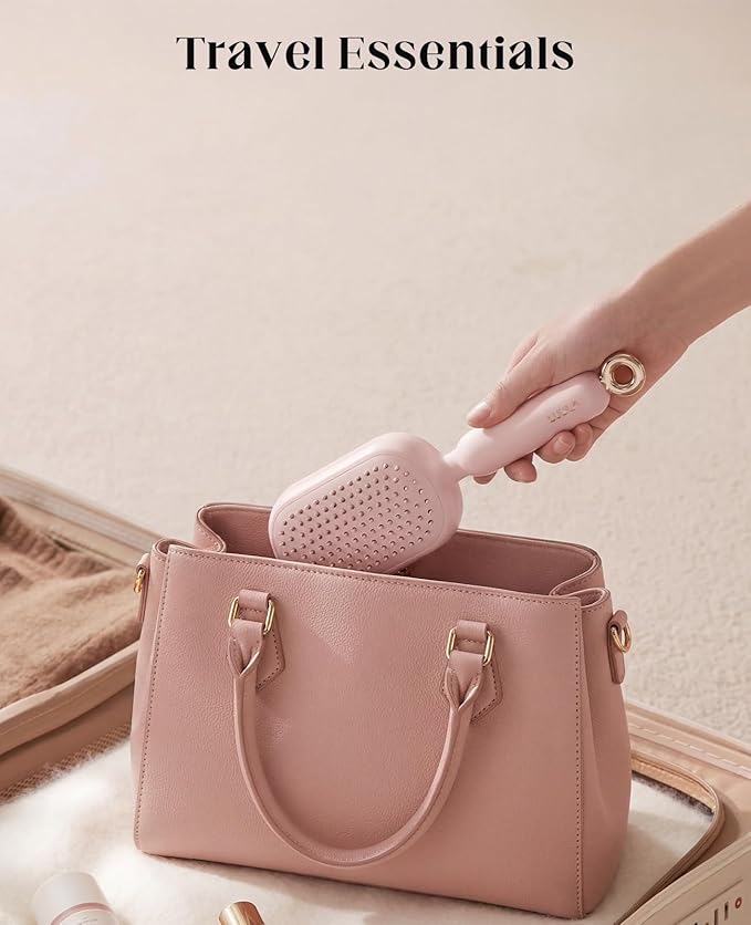 Retractable Self Cleaning Hair Brush for Women, Cleaning Portable Anti-Static Cushion Massage Hairbrush Comb