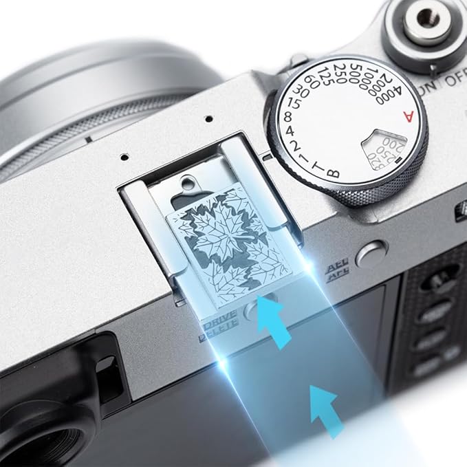 DBZZ Leaf Camera hot Shoe Cover and Camera Shutter Button for Nikon zf for Fujifilm X-T5 X-T4 X-T3 X-T30 II X-T20 X100VI X100V X100 X-PRO3 X-PRO2 X-S20 X-S10 (Aluminium Leaves Cover)