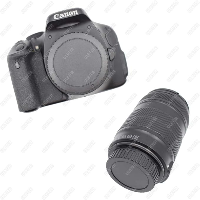 ULBTER Front Body Cap and Rear Lens Cap Cover for Canon EOS EF/EF-S Lens for Rebel T7 T6 T5 T8i T7i T6i SL3 SL2 T6S,5D Mark IV/III/II, 6D Mark II/I, EOS 90D/80D 77D 70D, 7D Mark II, 1D X Mark II