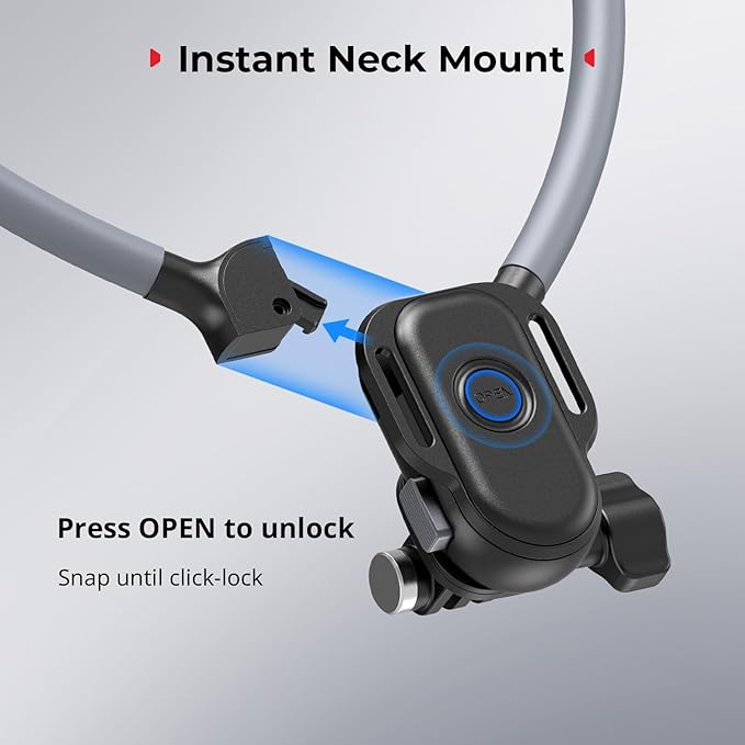 SMALLRIG Magnetic Neck Phone Holder with Chest Strap, Neck Mount for GoPro for DJI Action Camera, Hands Free Phone Holder for POV Recording, for iPhone 17/16/15/14/13/12, Metal Ring for Android - 5127