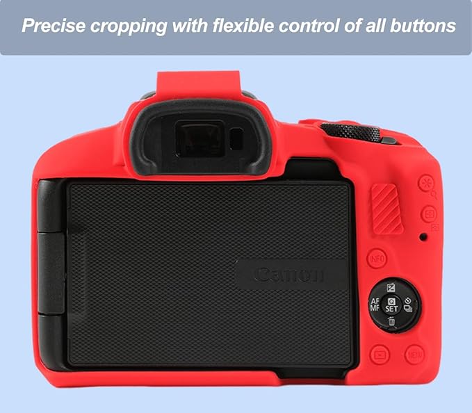 Pocoukate Case for Canon EOS R50 Camera, Soft Silicone Protective Cover Skin with EOS R50 Screen Protector Accessories for Canon EOS R50 Mirrorless Camera Silicone Case - Red