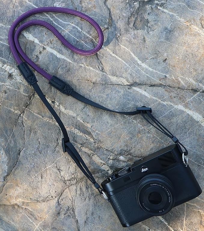 HITHUT Quick Release Camera Neck Strap Shoulder Strap Belt for Mirrorless Digital Cameras Climbing Rope with Quick Release QD Loops Connector with O-Ring Adjustable Length 30-53inch Purple