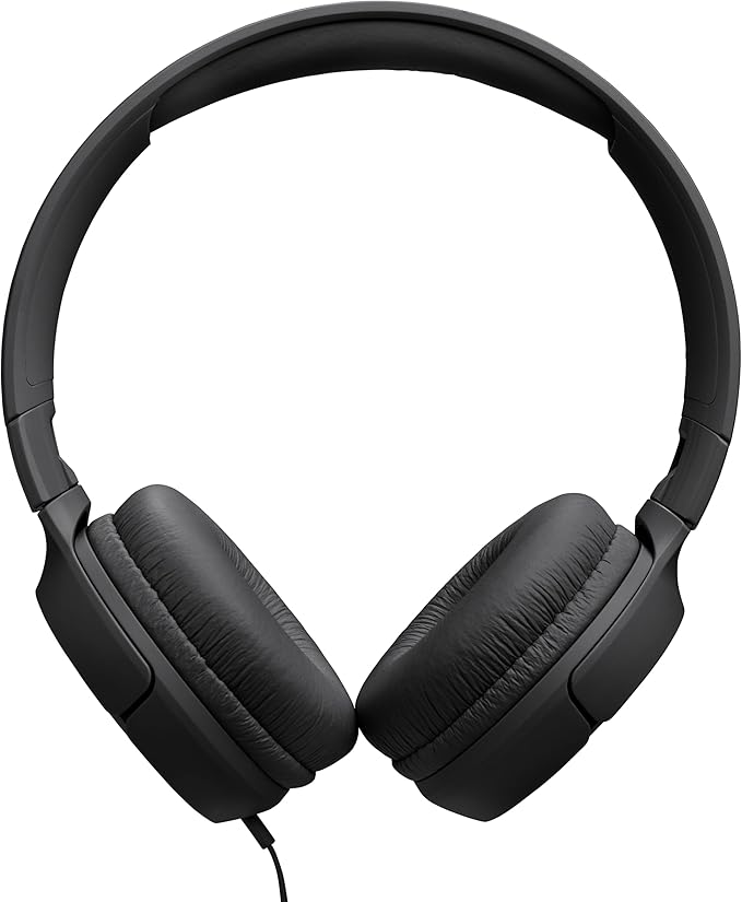 JBL Tune 520C - USB-C Wired on-Ear Headphones with Hi-Res Audio Support, JBL Pure Bass Sound, Comfort fit, USB-C connectivity, 3-Button Remote with Microphone and EQ presets Control (Black)