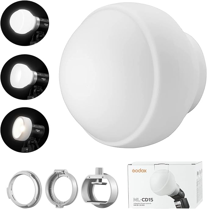 Godox ML-CD15 Camera Flash Diffusion Dome for Godox V1 V860III V860II V850II TT685II TT600 TT560II TT520II TT660 ML30 ML30Bi ML60 ML60Bi AD100PRO AD200PRO AD300PRO AD400PRO