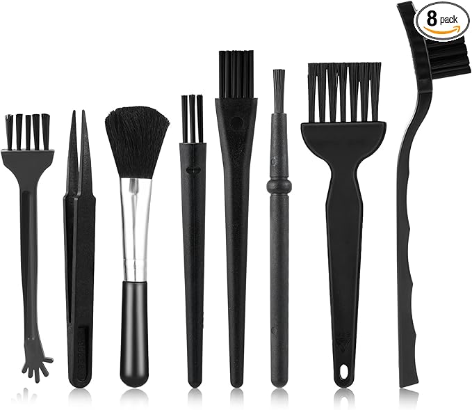 8 Pcs Mini Keyboard Cleaning Brushes Kit, Anti Static Electronic Dust Cleaning Brushes with PP Handle and Nylon Bristles, Keyboard Cleaning Brush for Computer Keyboard and Small Spaces