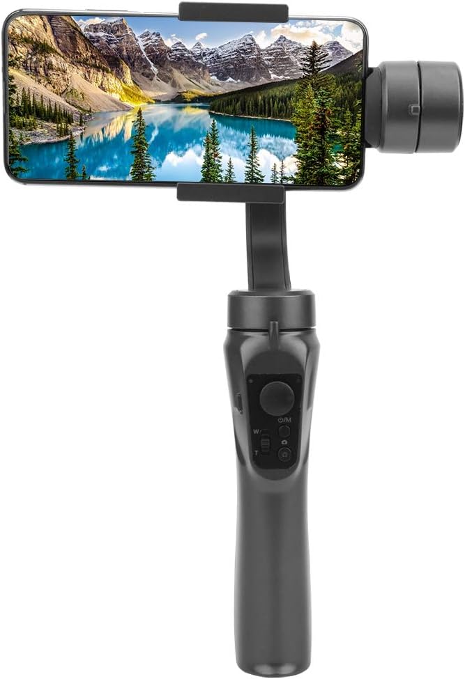 Asixxsix Face Recognition 3‑Axis Stabilizer, 3‑Axis Phone Stabilizer, Panoramic Mode Smart Tracks for Streaming Media