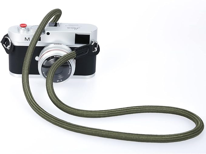 Camera Shoulder Strap Climbing Rope Camera Neck Strap for Mirrorless and DSLR Cameras, with Lens Cap Keeper (Green)