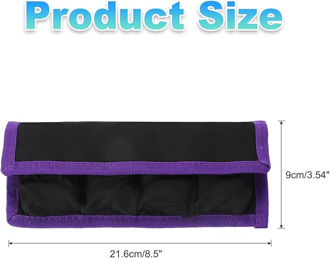 PATIKIL Camera Battery Pouch Cases, 4 Pocket Nylon DSLR Battery Case Holder Storage Bag for AAA, LP-E6, LP-E8, NP-FW50, EN-EL14, EN-EL15 Batteries (Purple)